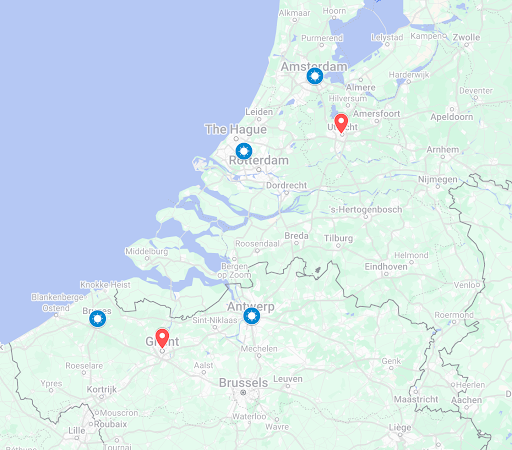 Belgium & Netherlands Trip Map
